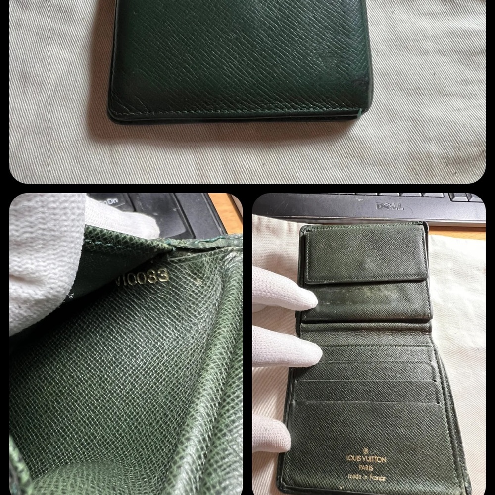 Authentic LOUIS VUITTON Paris Sea Green Taiga Leather Bifold Wallet FRANCE NR - Picture 7 of 8